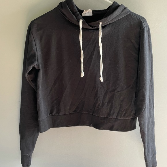Full Tilt | Tops | Full Tilt Dark Greyblack Cropped Hoodie | Poshmark